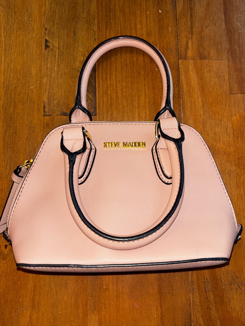 Steve Madden Mini Pink Dome Satchel with Gold Hardware